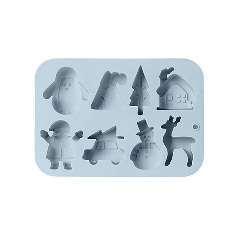 Christmas Silicone Baking Mold, Holiday Silicone Mold Soap Candy Mold For Chocolate Jello Snowman Santa Baking Mold