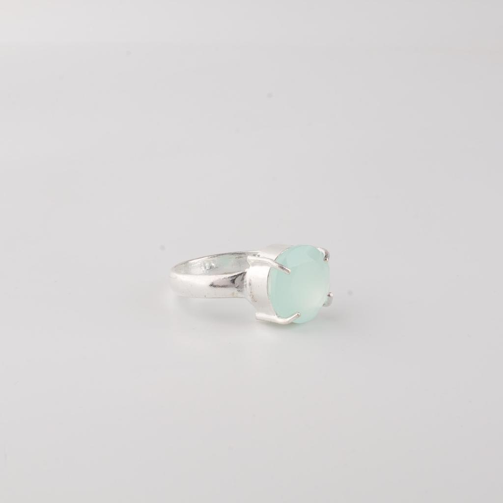 Aqua Chalcedony Gemstone 925 Sterling Silver Designer Pretty Ring Gift For Her RR-72-19