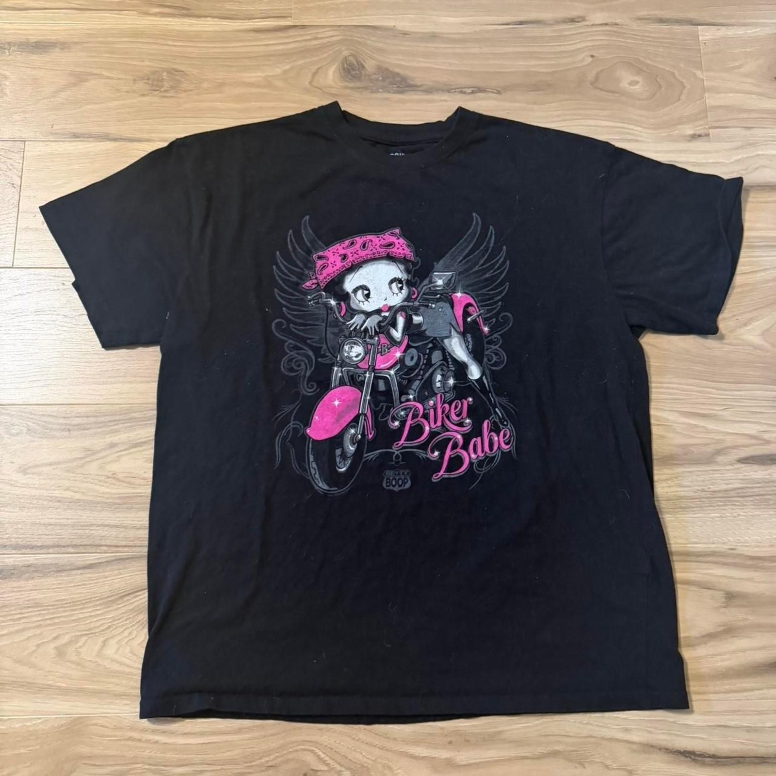 Y2K Betty Boop Biker Themed Grunge goth Graphic cartoon Tee Size Large Unisex T-Shirt XXXL