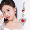 Yousheng 1 Pair Hoop Earrings Shining Cubic Zirconia Geometric High-end Pendant Dress Up Hypoallergenic Rose Flower Heart Dangle Earrings Fashion