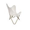 Design Your Home & Living Room With Stylish Genuine White Leather Butterfly Chair - Fully Relaxing And Comfortable Arm Rest Chair