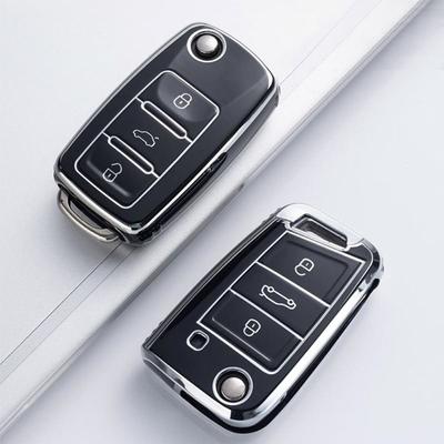 Weiche TPU Autoschlüsselhülle für VW Volkswagen/Polo/Tiguan/Passat B5 B6 B7/Golf 7 MK/Jetta Schlüsselbeschützer Halter Schlüsselhülle Schale