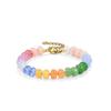 Colored chalcedony flat bead bracelet 1 Women's flat bead bracelet Bohemian abacus bead chain adjustable gift bracelet Colored chalcedony flat bead