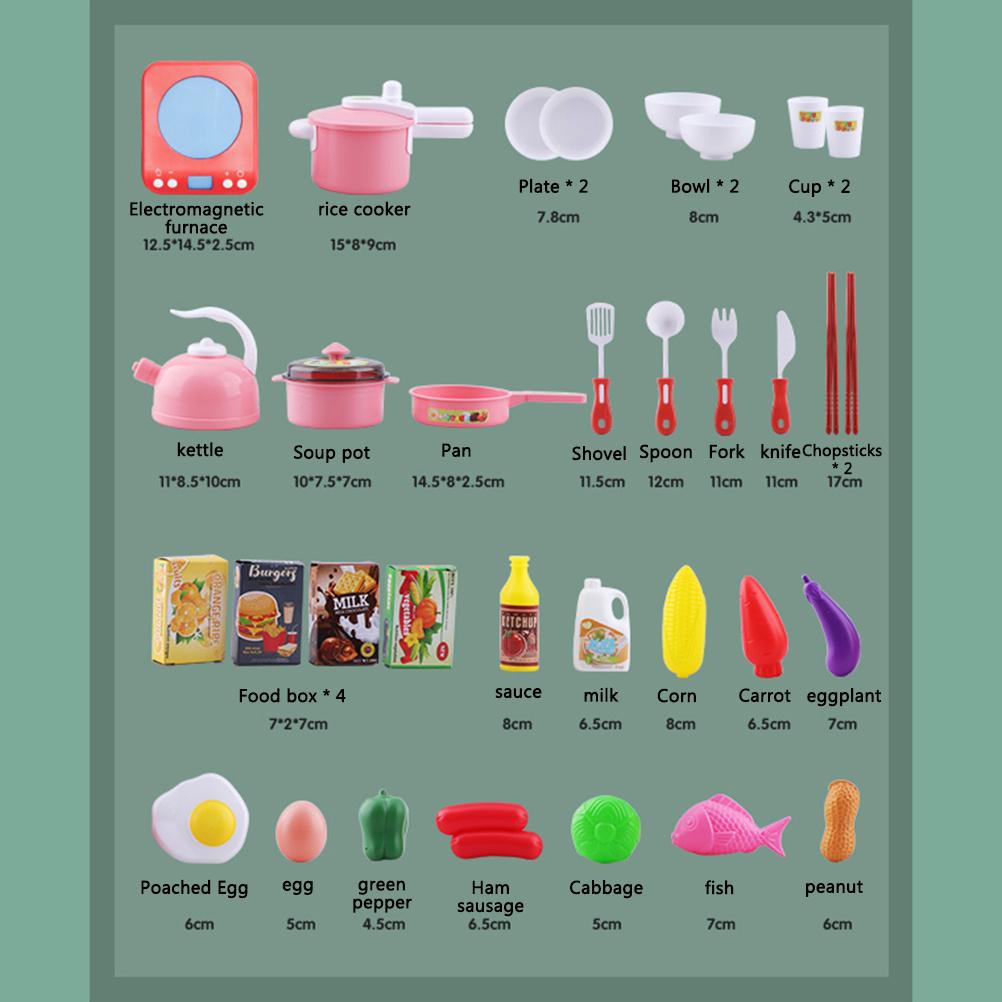 Children Pretend Play House Electric Kitchen Toy Set Simulation Induction Cooker Toys for Kids