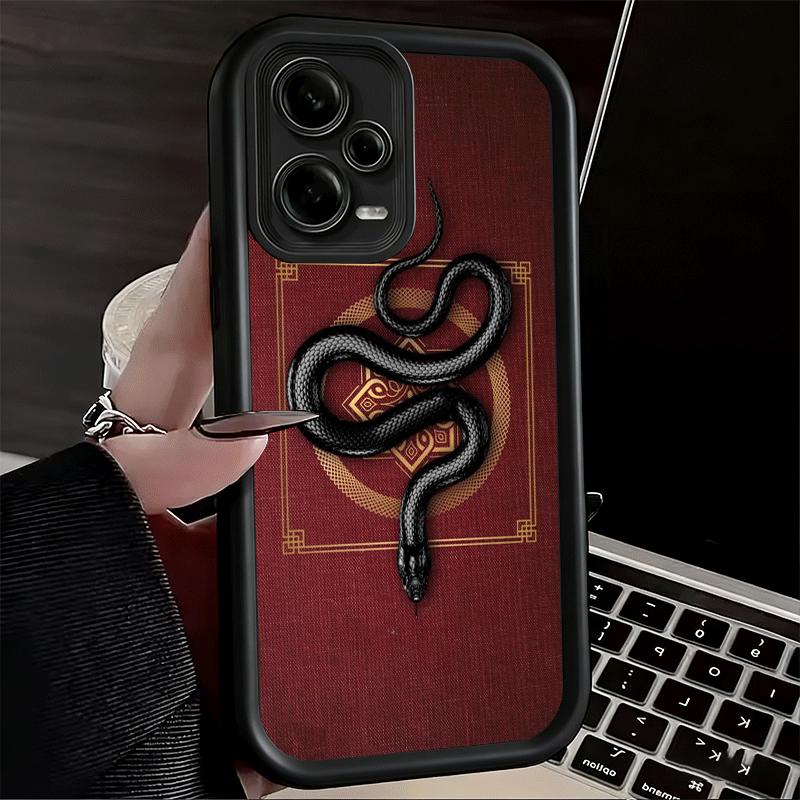 Phone Case for Xiaomi Redmi Note 15 14 13 Pro Plus Black Snake Doodle Shell 12S 11 11S 11T 5G 14S Soft Silicone Funda
