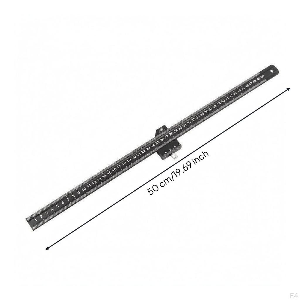Measuring Square Ruler Adjustable Marking Gauge Aluminum Alloy Carpentry for Woodshop 20CM