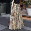 Elegant Floral High-Waisted A-Line Skirt