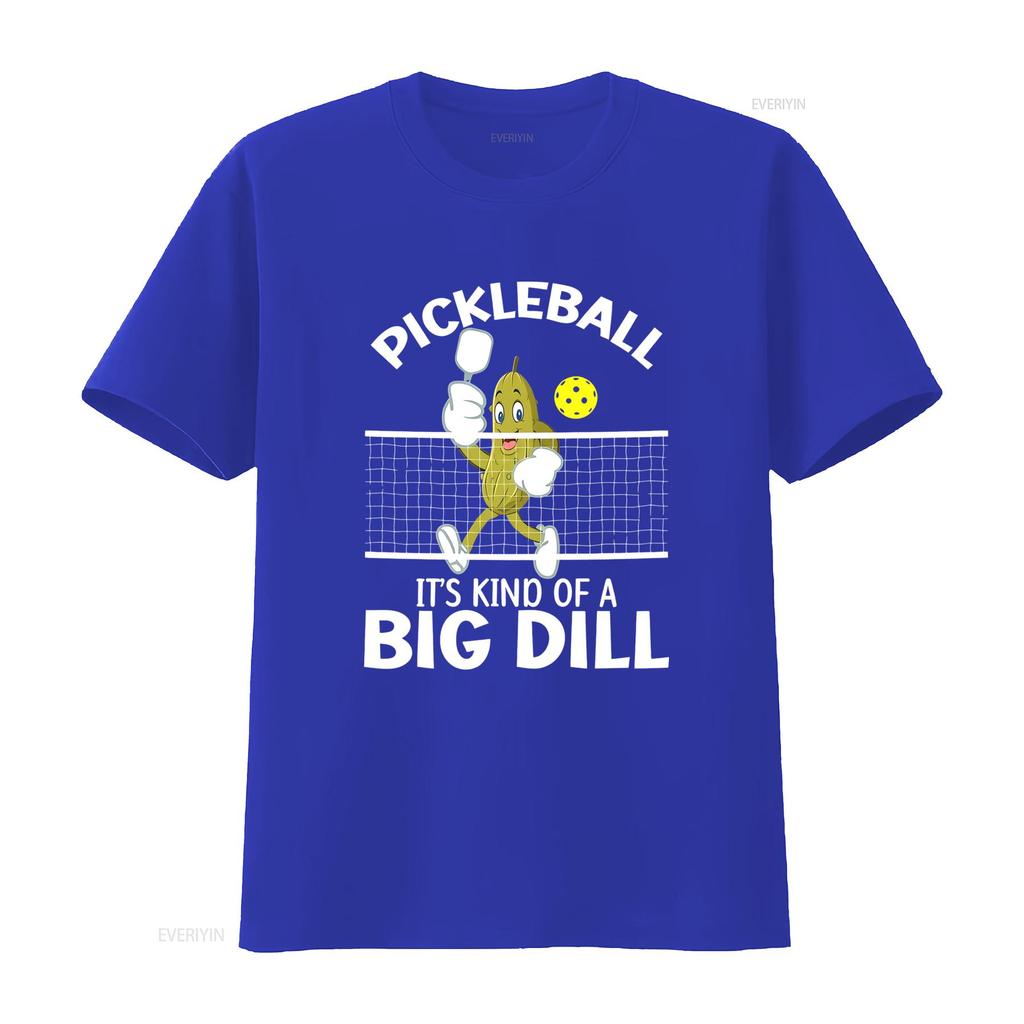 Funny Cartoon Pickle Pickleball Big Dill Print Casual T Shirt vintage Washed Top For Everyday Wear Versatile graphic Slightly