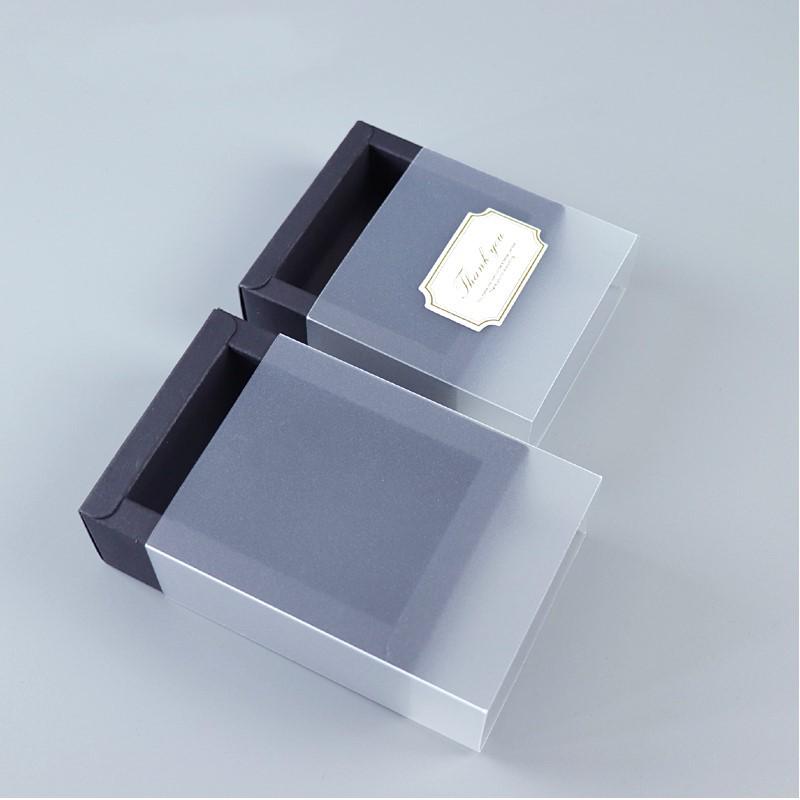 Transparent Frosted Kraft Paper PVC Drawer Box for Cake, Tea, and Bird's Nest Packaging with Custom Logo