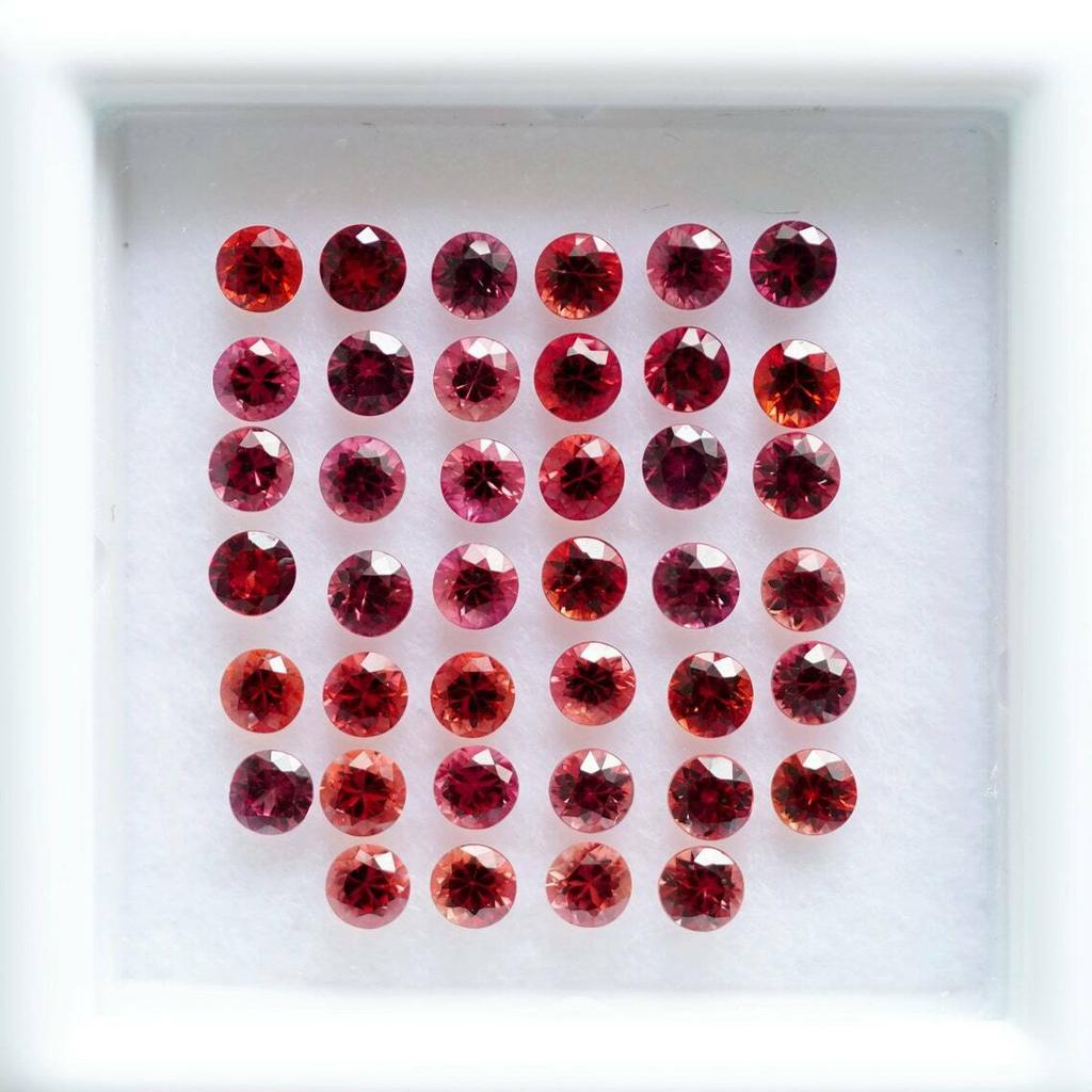 50 Pcs Lot Natural Red Ruby Round Cut 5x5mm Certified Loose Gemstones