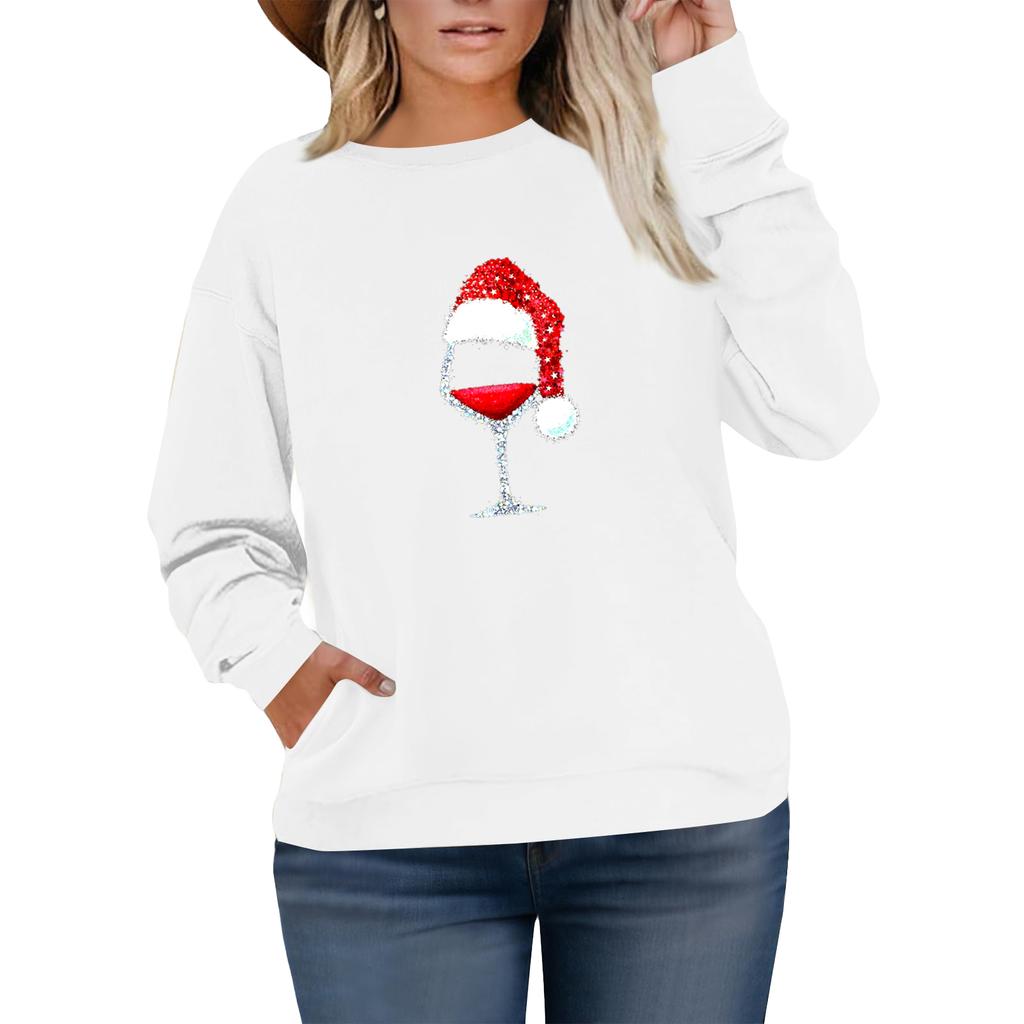 Women's Fashionable Casual Plus-Size Long Sleeve Pullover Printed Sweatshirt