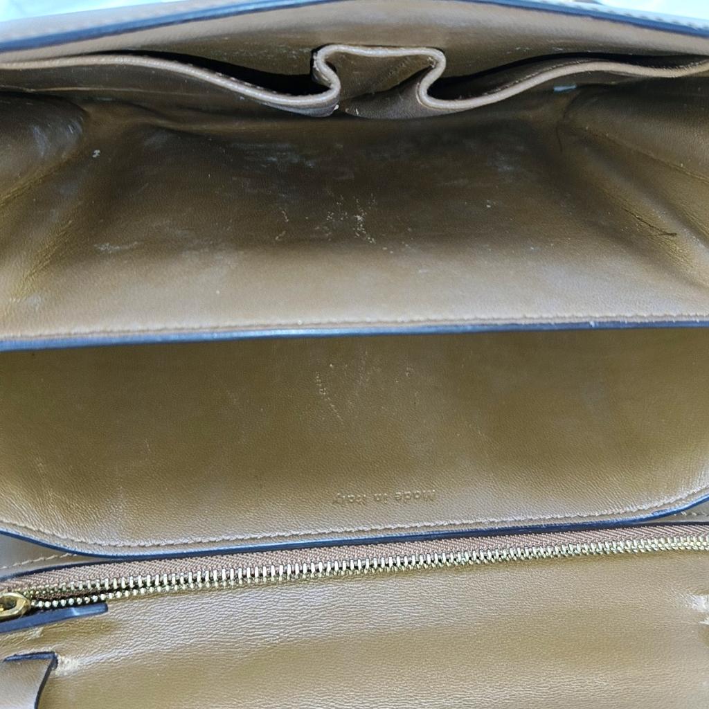 [Brugt] Klassisk Boks Guld Spænde Poleret Kalveskind Tofu Firkantet Crossbody Skuldertaske Mellem - Rimelig #1PD4JS8