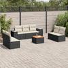 VidaXL Garden Lounge Set 8 Pcs with Cushions Black Braided Resin 3225398