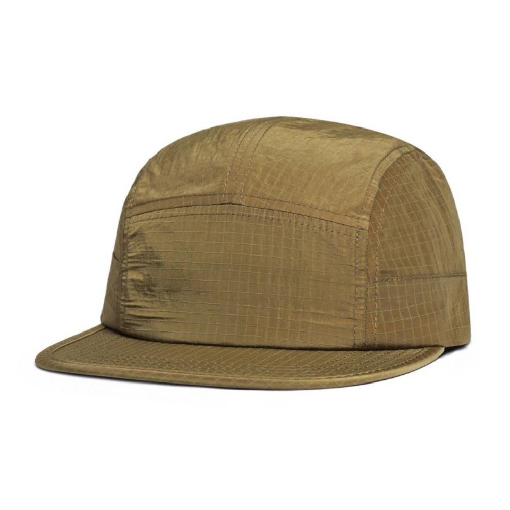 Versatile Japanese Style Flat-brimmed Baseball Cap Plaid Solid Color Hip-hop Hat Breathable Adjustable Quick Drying Cap Unisex