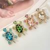 Women Turtle Brooch Rhinestone Anti-slip Faux Crystal Wear-resistant Suit Coat Collar Hat Scarf Decoration Clothes Pin Prom Party Garment Jewelry