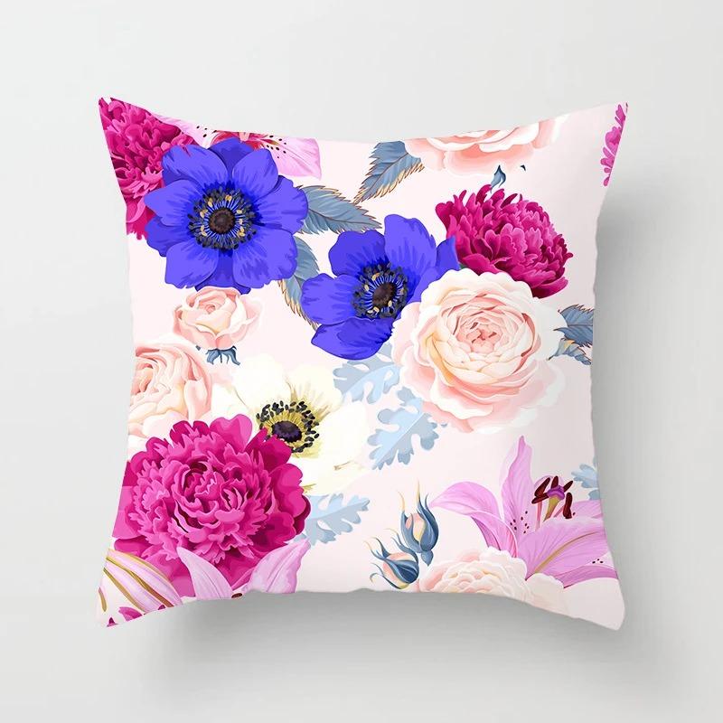 Flower Butterfly Print Pillowcase Car Ornaments Office Living Room Home Pillowcase
