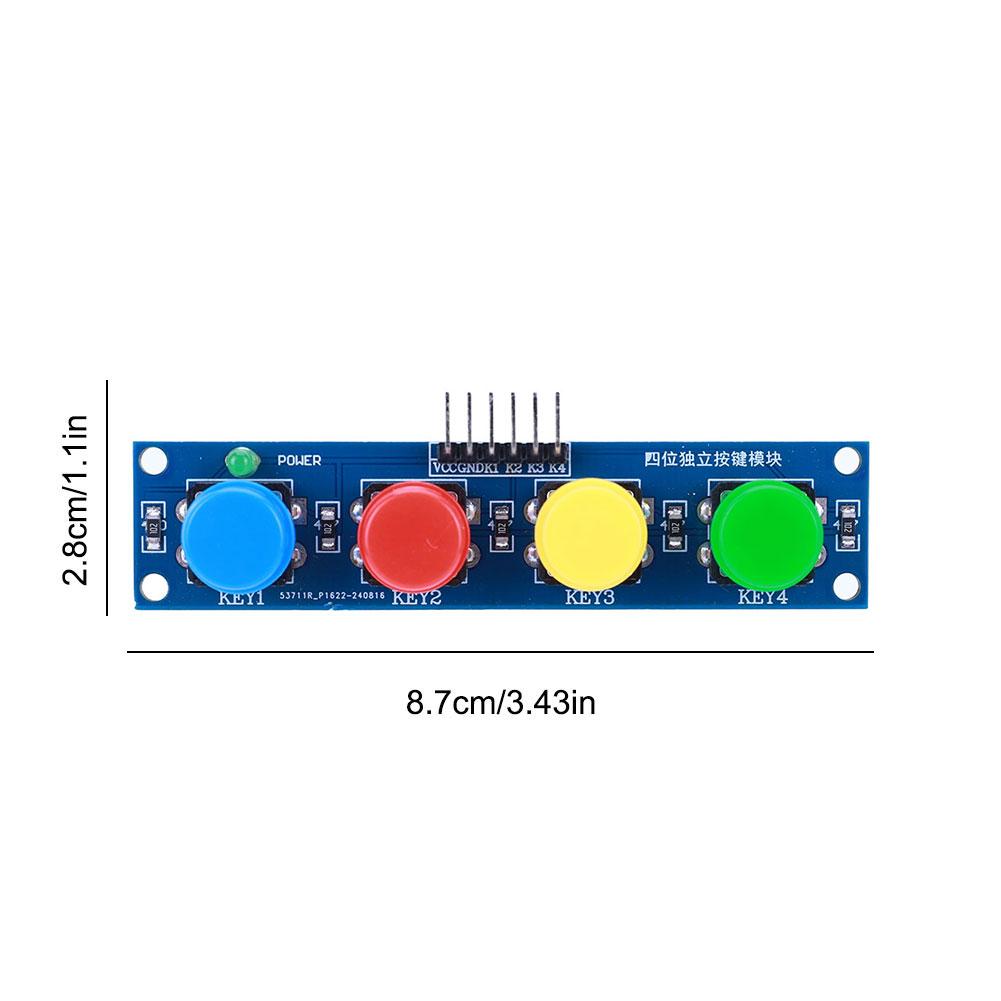 4 Independent Buttons Touch Button Module with Hat & LED Indicator High Level Output for Arduino Or Raspberry Pi