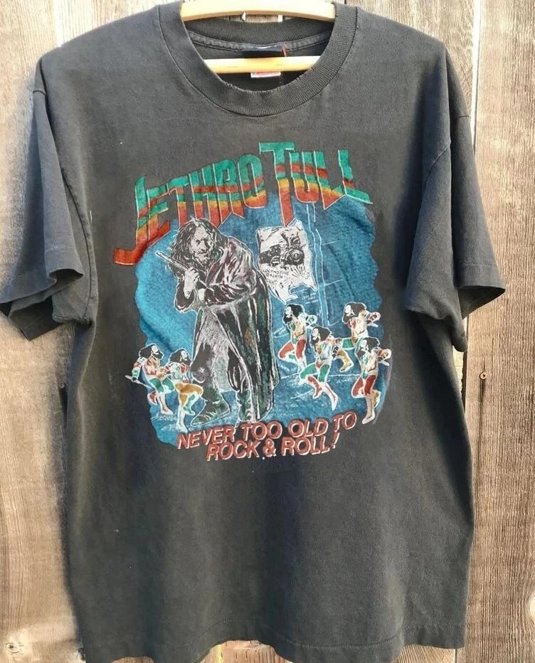 Jethro Tull Shirt, Jethro Tull In Concert Tour Charcoal T-shirt Vtg S-5XL Unisex T-Shirt S