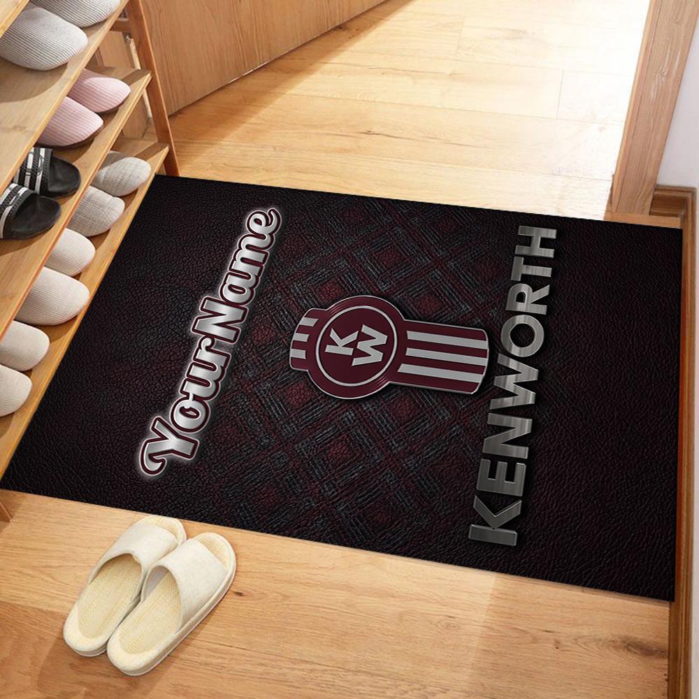 Kw Heavy Trucks Customize Your Name Area Rug Suitable for Foyer Kitchen Balcony Playrooms Antislip Carpet Office Home Decor Spiritual Gift