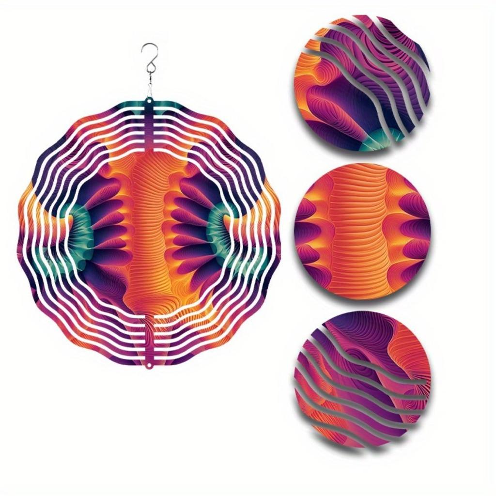 10 Inch Metal Wind Spinner Hanging Wind Chime for Garden Balcony Decor 360 Rotating Hook Outdoor Seasonal Decoration Vibrant Design