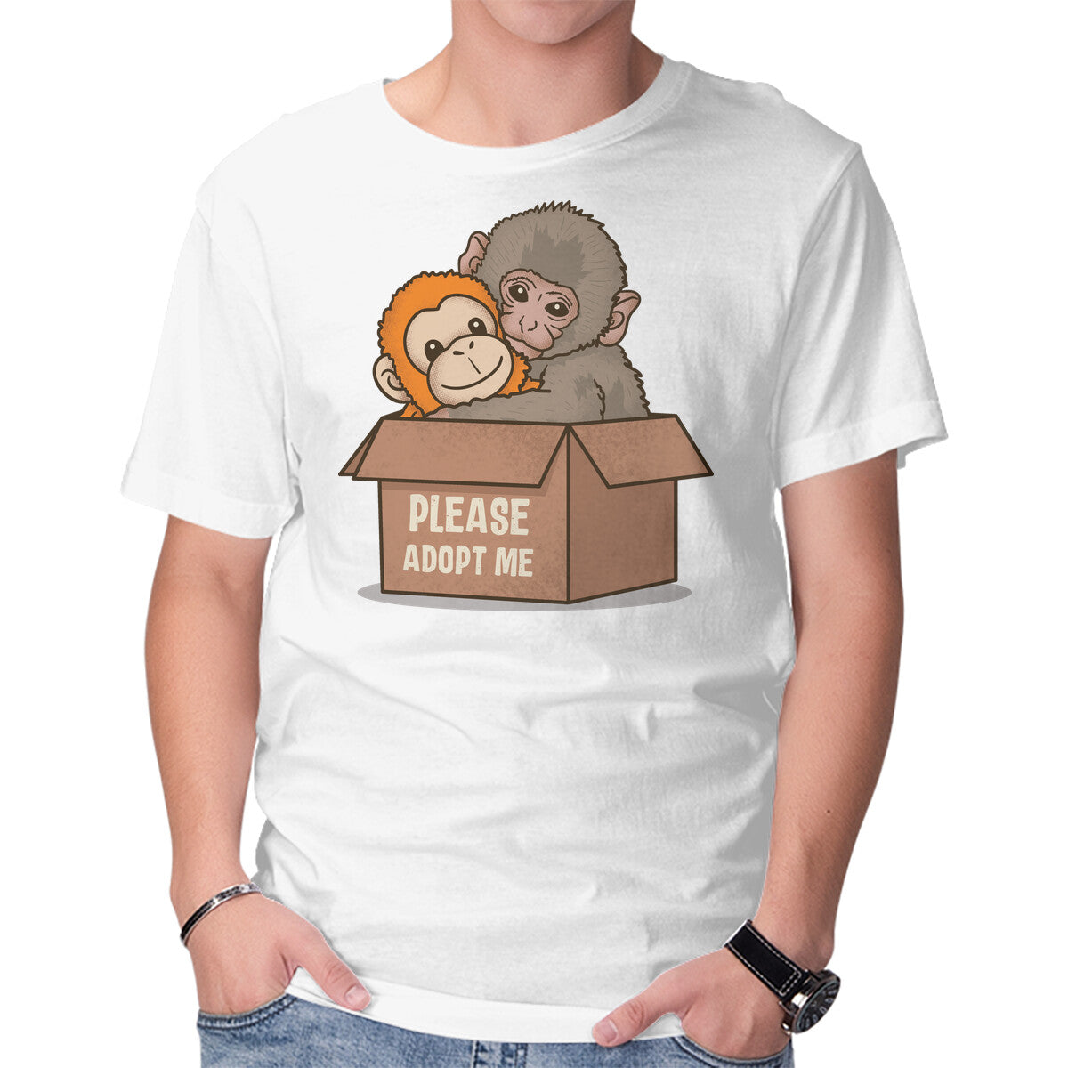 Unisex Crew Neck T-Shirt Adopt Punch Graphic Short Sleeve Casual Tee XXXXL