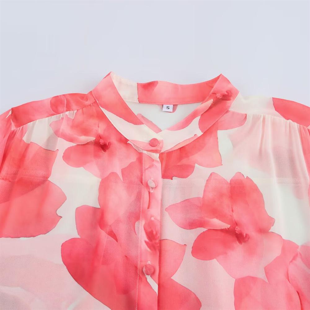 2025 Spring Women's Sweet Loose Chiffon Ruffle Top