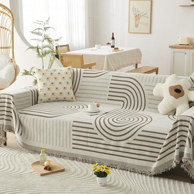 Nordic Chenille Sofa Cover 1 /2 /3 /4 /5 Seater Anti Cat Scratch Reversible Sofa Towel Throw Blanket Couch Furniture Slipcovers