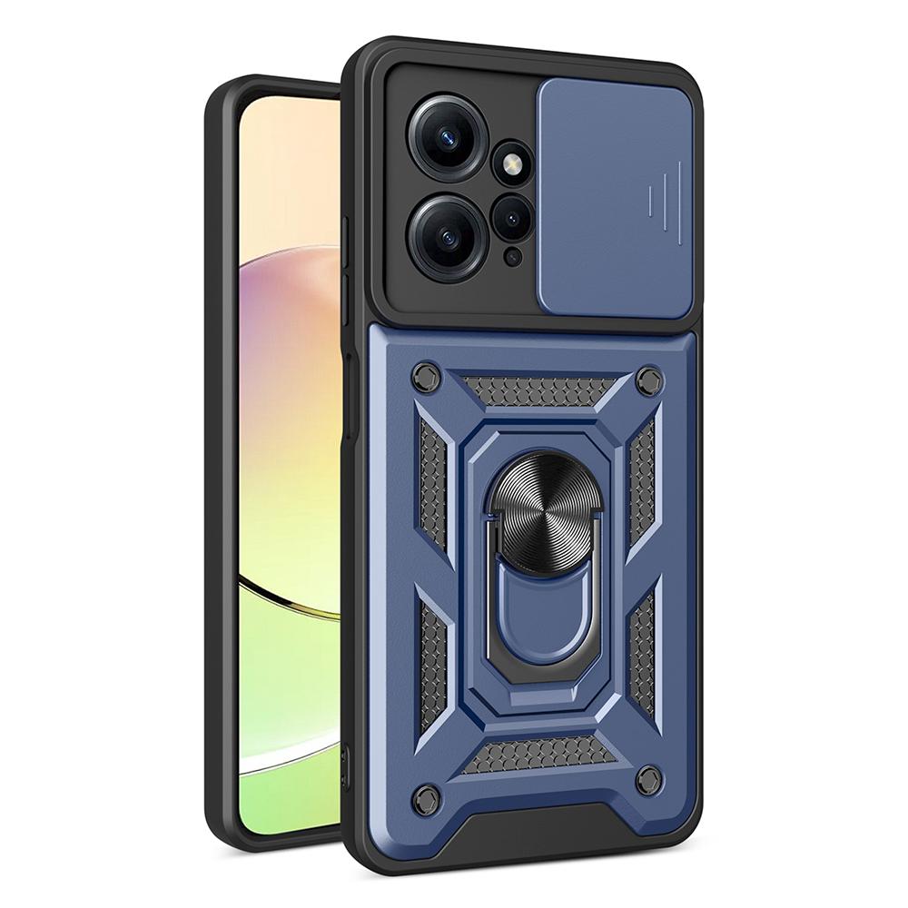 For Xiaomi Redmi Note 12 4G Kickstand Phone Case Slide Lens Protection PC+TPU Cover