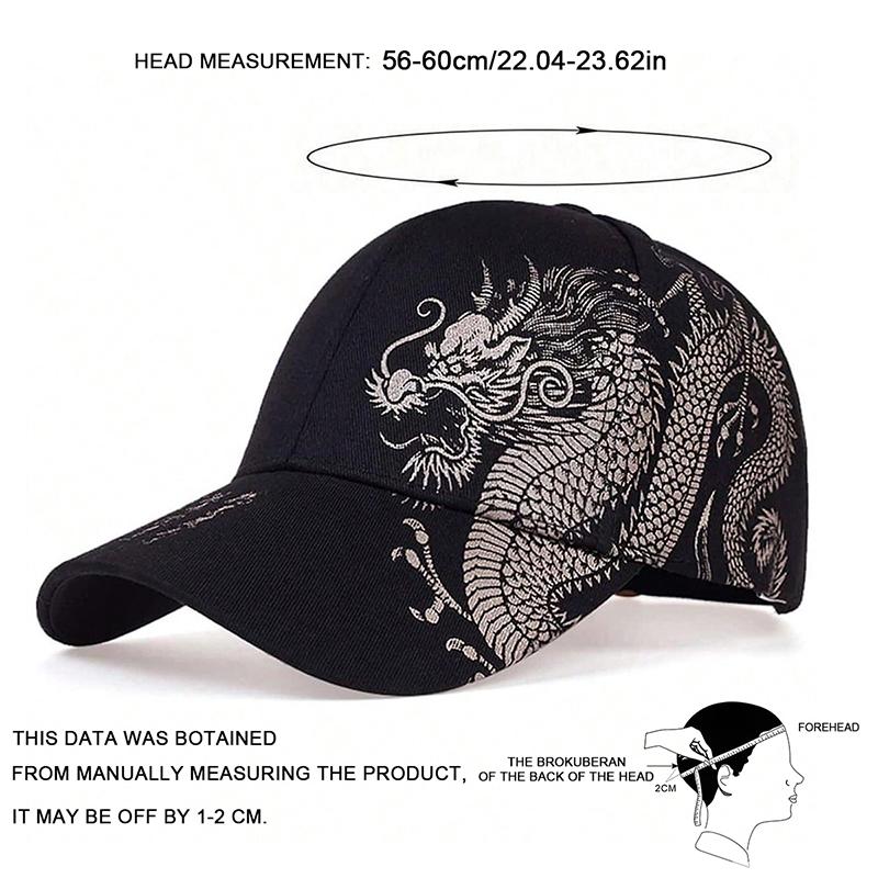 Unisex Golden Dragon Printing Snapback Baseball Caps Spring and Autumn Outdoor Adjustable Casual Hats Sunscreen Hat