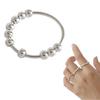 Bead Ring Fidget Rings Simple Steel Jewelry Style Beads Stainless Rotation Gift Copper Anti-stress Free