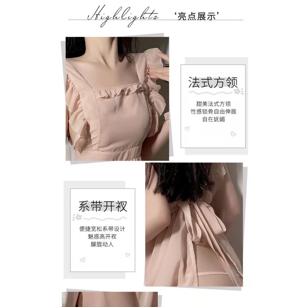 Sexy Lingerie Plus Size Seduction Chiffon Pajamas Maid Dress Passion Perspective Free Suit Uniform Woman