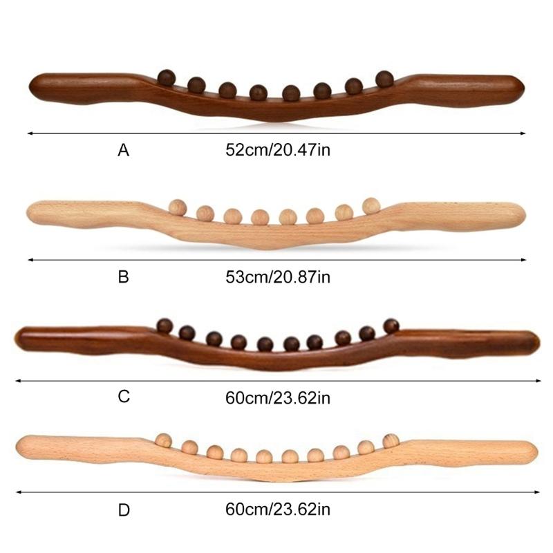 Portable Full Body Massager Wood Massage Roller Stick for Deep Tissue Massage and Body Sculpting with 8/10 Beads