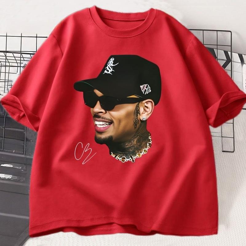 Chris Brown TShirt Breezy Bowl XX Rapper T Shirt Casual Short Sleeve Round Neck Tshirt Concert Music Hiphop Unisex Women Clothing
