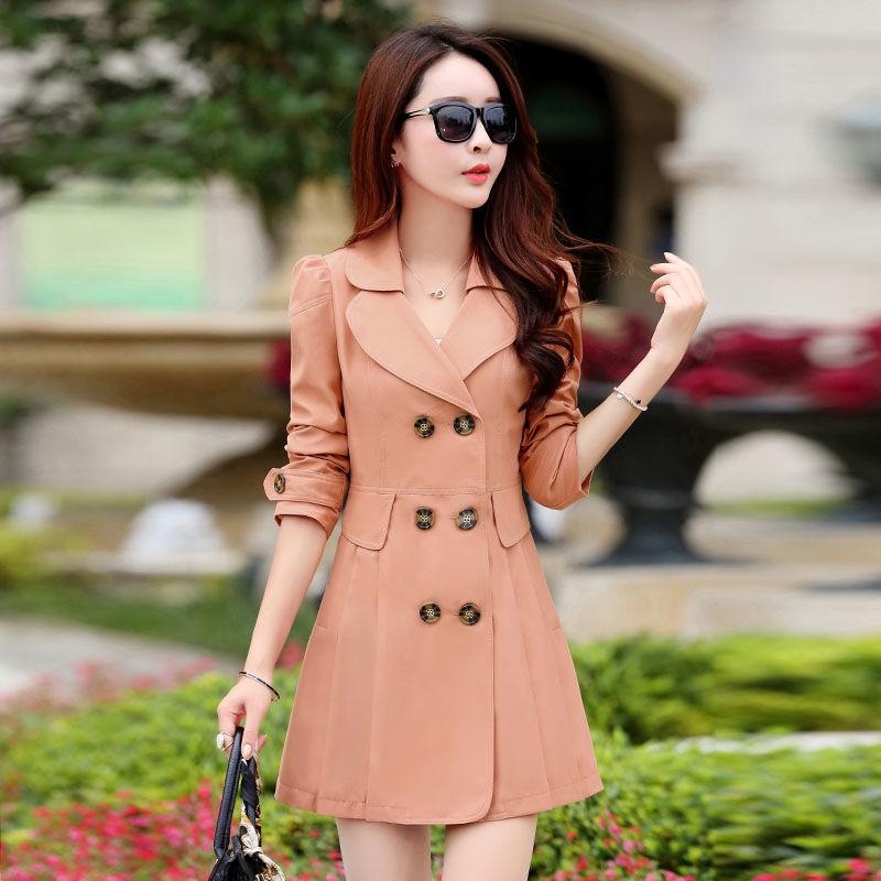 Windbreaker Large Size Woolen Coat Spring and Autumn Large Size Woman's Clothing Long Sleeves