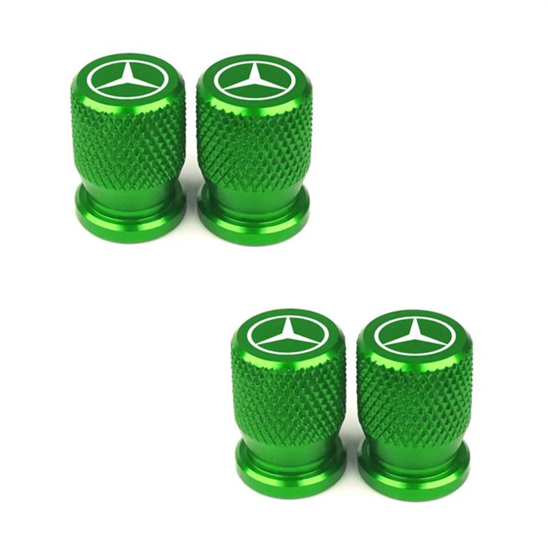 GLC GLB 4pcs Car Wheel Tire Valve Caps Aluminum Airtight Covers for Mercedes Benz B/C/E/S Class A Class C200L GLC GLK New CLA G