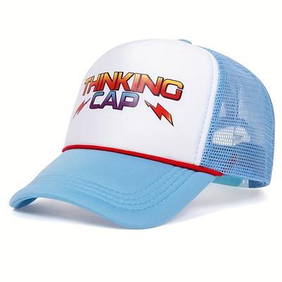 Letter THINKING CAP Printing Baseball Hat Space Cotton Breathable Sunscreen Hats Fashion Sky Blue Travel Cap Mesh Caps