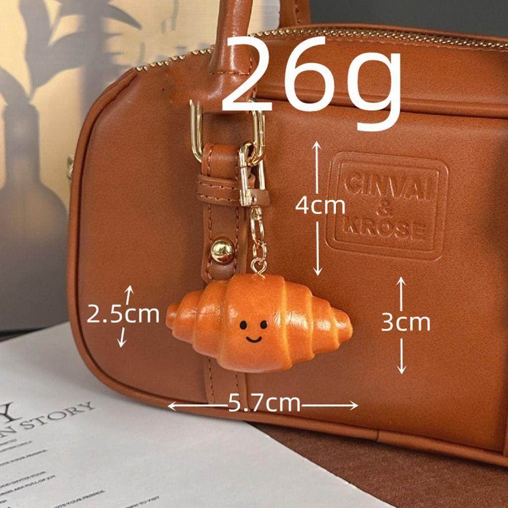 Keyring Simulated Food Key Chain Bagel Croissant Bag Accessory  Hanging Accessory