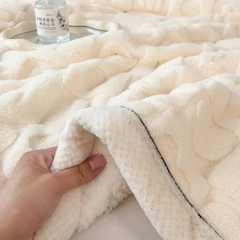 Love Coral Fleece Throw Blankets for Beds Winter 3D Heart Plaid Lightweight Blanket Super Soft Solid Plaid Sofa Cover Blankets