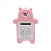 Cute Cartoon Bear Mini Calculator 8 Digit Display Ultra thin Buttons Portable Pocket sized for School Kids Portable Pocket Size