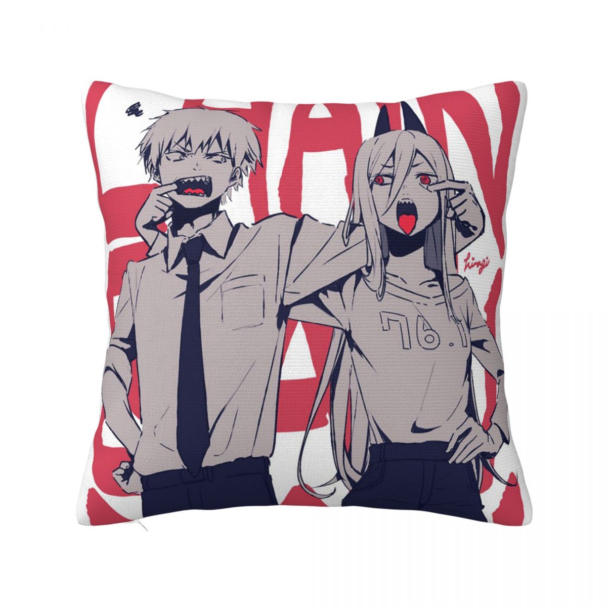 

Anime Chainsaw Man Square Pillow Case Denji Power Aki Pochita Reze Cushion Covers Decorative Throw Pillow Case Cover for Car 18 30cm x 30cm
