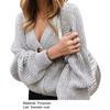 Knitted Cardigan Solid Color Long Sleeve Polyester Single-Breasted Women Sweater for Autumn