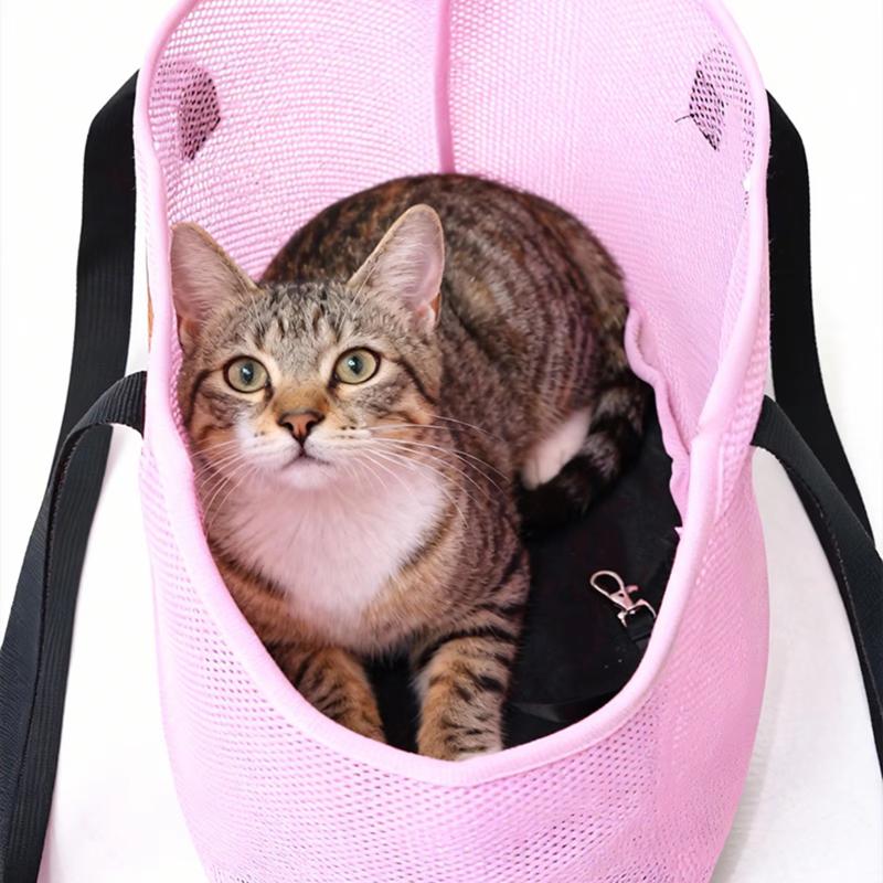 Cat Handbag Supplies Mesh Portable Breathable Cat Bag Foldable Resistant To Scratches Puppy Backpack Fashionable Pet Cats Bag