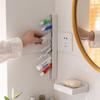 Wall Mounted Self Adhesive Toothpaste Holder Storage Rack Toothpaste Hook for Tidys and Clean Bathrooms