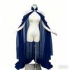 Halloween Costume Women Shawl Cape Cloak Medieval Neck Cape Shawl Cosplay Princess Witch Bride Party Chiffon Light Coat Robe
