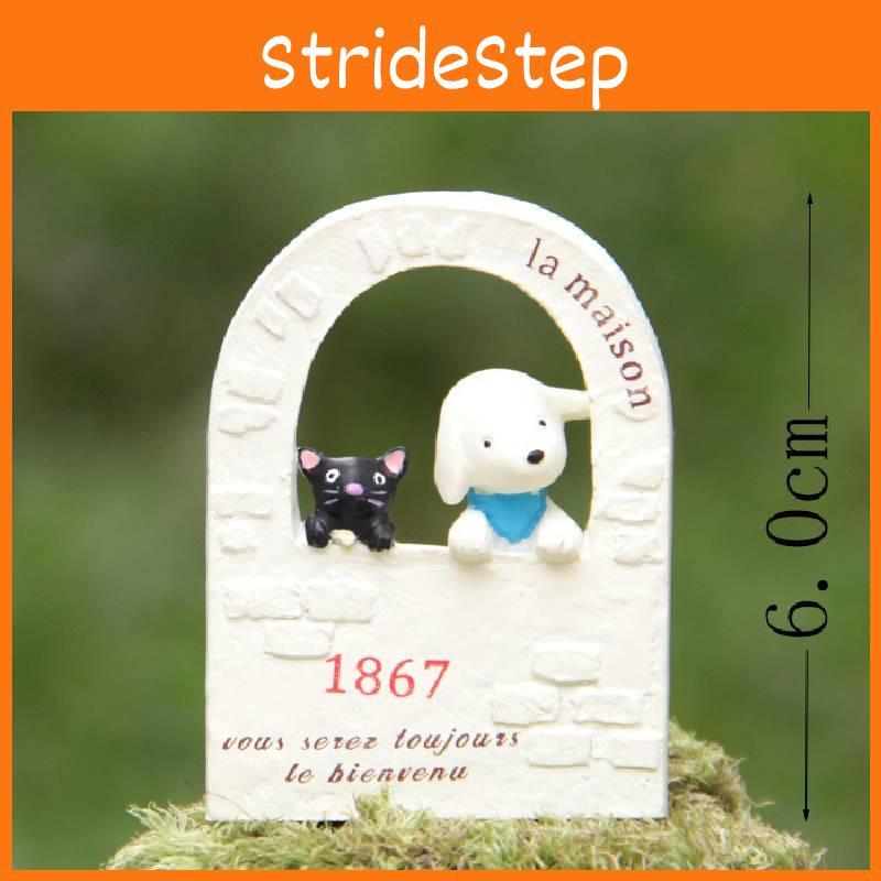 Cute Dog Cartoon Black Cat Fence Scene For Landscape Decoration Plugin Props