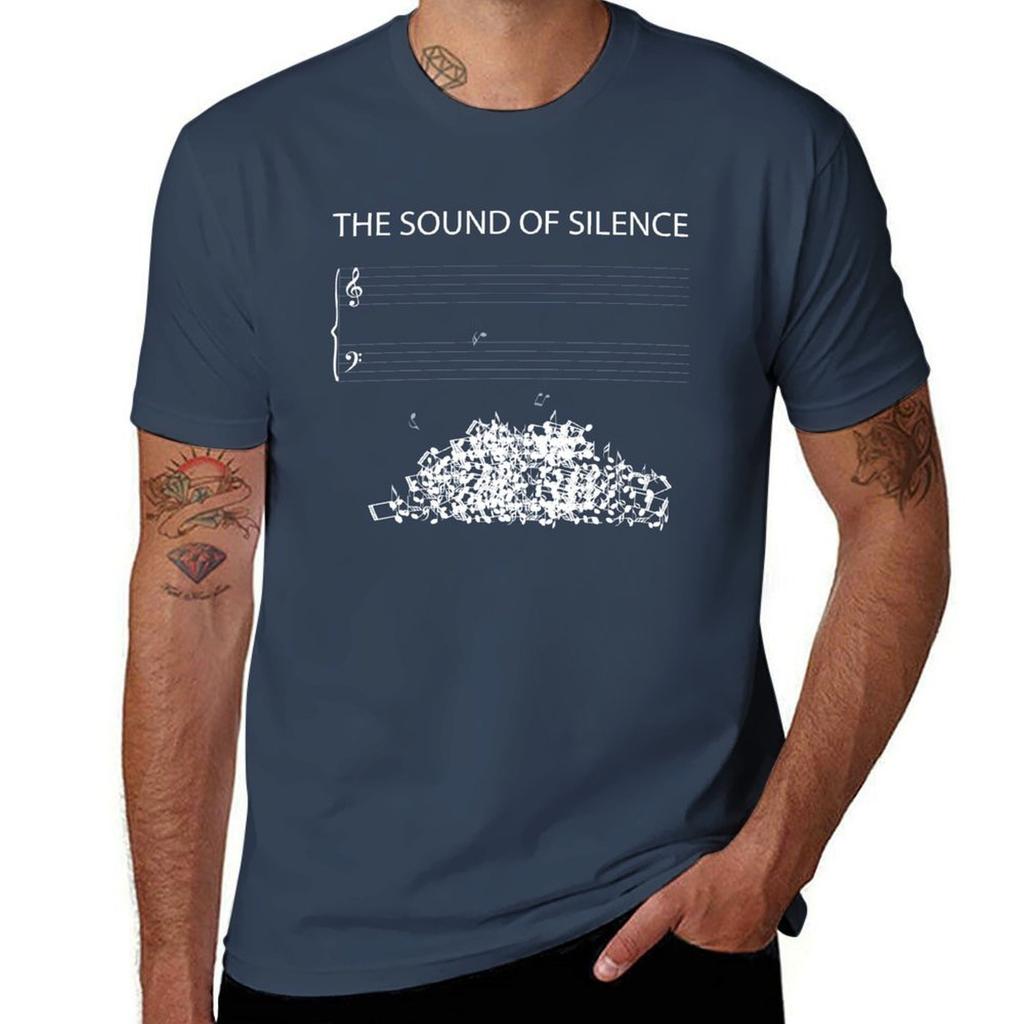 Funny Sheet Music Design Of The Sound Of Silence Tshirt Casual Graphic Print Tee