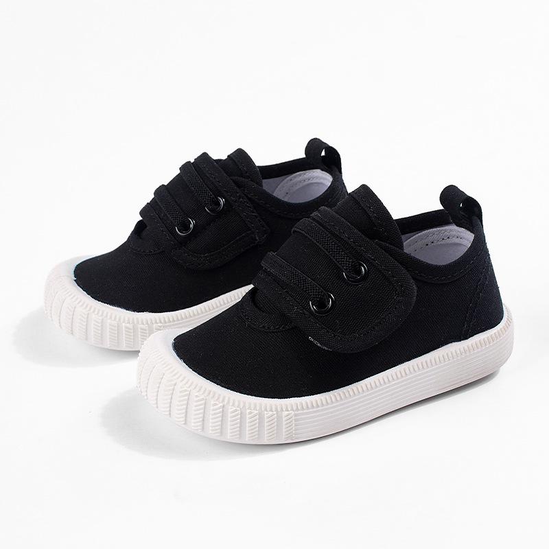 Kids' Soft Sole Velcro Canvas Shoes - White for Spring/Autumn