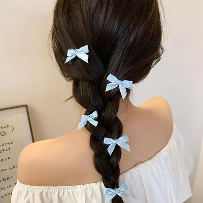 1PC Ribbon Bowknot Hair Clips Sweet Multicolor Barrette Headdress Bow Hairpin  Girls