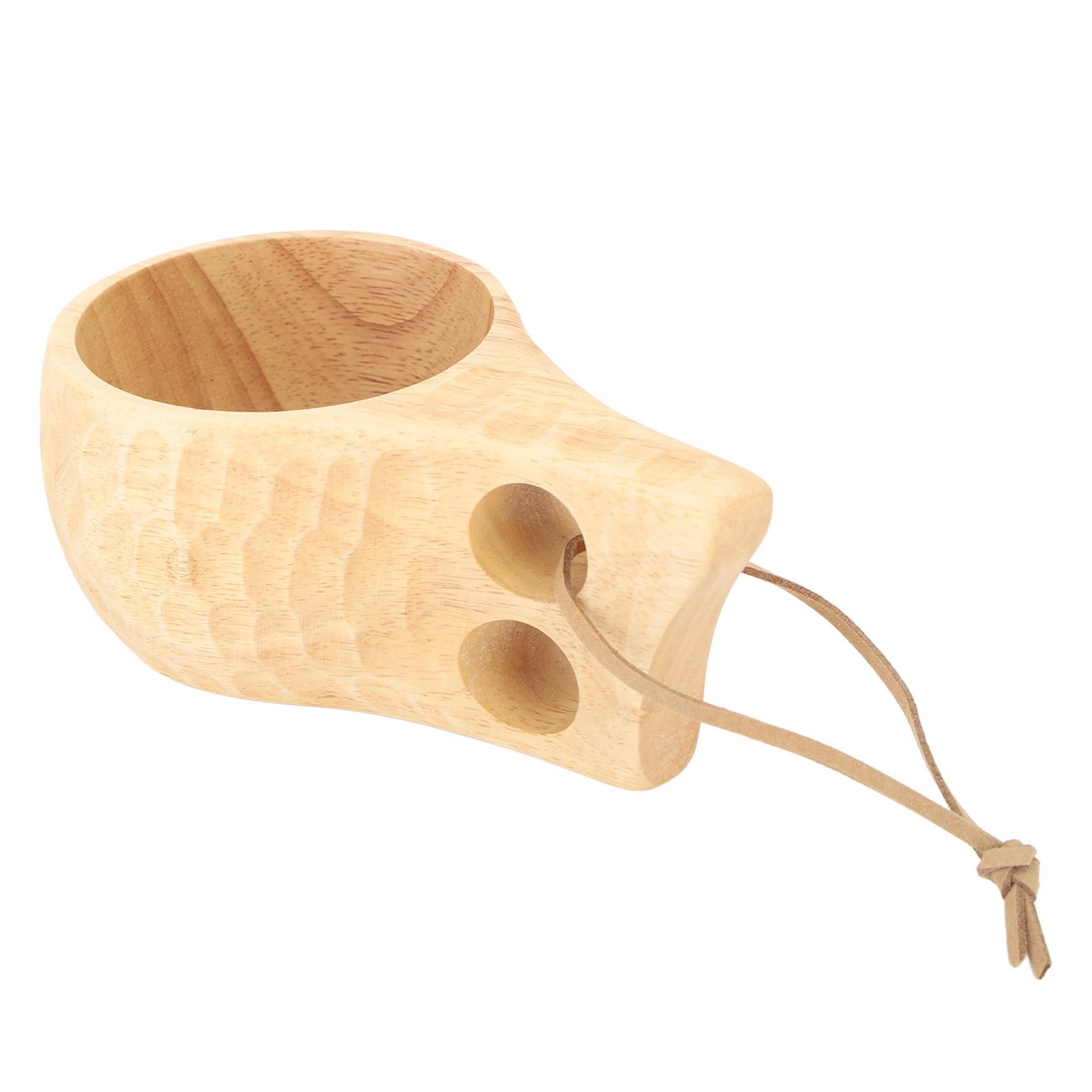 

Wooden Tea Cup Multipurpose Nordic Style Wooden Mug with Handle for Drinking Wine Milk Coffee 200ML Tortoiseshell L