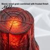 Warm Red Light Shadow Lamp LED Tree Stump with Realistic Flame Effect, Simulated Pit Wood Bonfire Effect Night Light, Battery Operated Faux